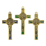 Catholic St Benedict Crucifix 77mm Charm Pendant 6pcs