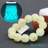Green Luminous Bracelet Natural Stone Glowing In Dark Rosary Bracelet
