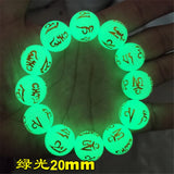 Green Luminous Bracelet Natural Stone Glowing In Dark Rosary Bracelet