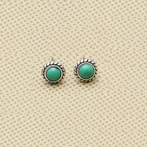925 Silver Vintage Turquoise Stud Earrings TSE447