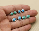 925 Silver Vintage Turquoise Stud Earrings TSE447