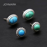 925 Silver Vintage Turquoise Stud Earrings TSE447
