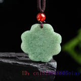 Green Burmese Jadeite Pendant Necklace Amulet Real Fine Jewelry Carved Gemstone