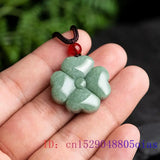 Green Burmese Jadeite Pendant Necklace Amulet Real Fine Jewelry Carved Gemstone
