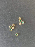 Green CZ 18K Birthstone Stud Earrings