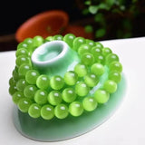 Green Cat Eye Layered Bracelets Beads Charms Jewelry Decoration