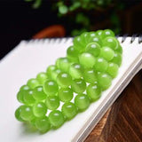 Green Cat Eye Layered Bracelets Beads Charms Jewelry Decoration