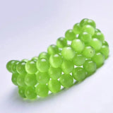 Green Cat Eye Layered Bracelets Beads Charms Jewelry Decoration