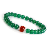 Green Chalcedony 925 Silver Bracelet, Natural Lucky Stone Beads