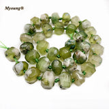 Faceted Green Cherry Quartz Agates Stone Beads