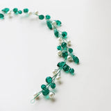 Green Crystal Vine Women Headbands Pearl Wedding Hair Jewelry Accessories