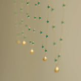 Green Crystal Shell Pendant Necklace Stainless Steel Chain Jewelry Gift