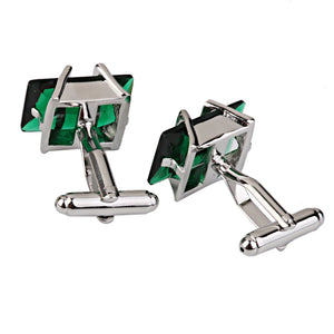 Crystal Square Men's Business Cufflinks