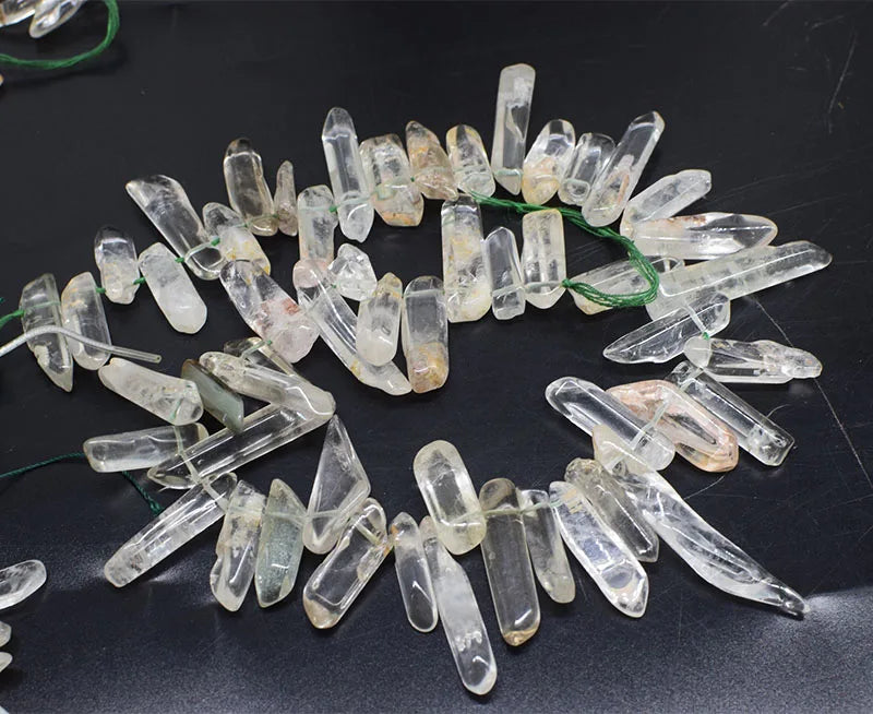 Green Crystal Branch Beads DIY Jewelry Making 20-40mm Nature Unique Shape