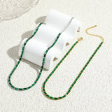 Green Cubic Zirconia Tennis Chokers Necklaces For Women