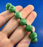 Green Emerald Jade Beaded Bracelet Gemstones Charms Bangle Jewelry