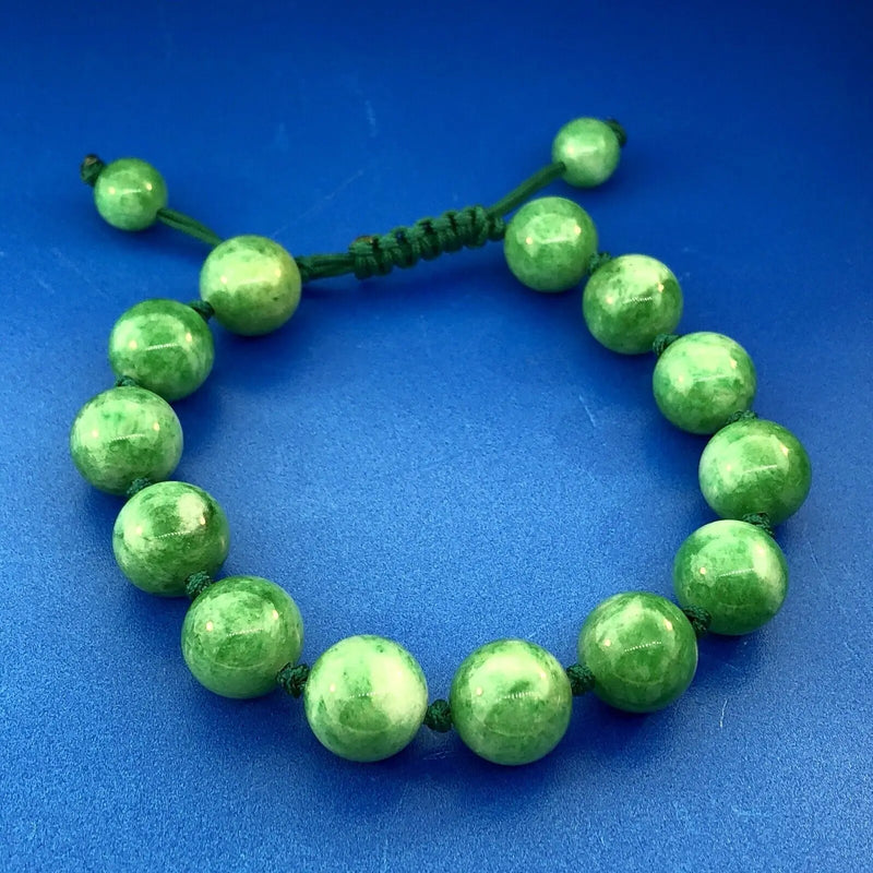 Green Emerald Jade Beaded Bracelet Gemstones Charms Bangle Jewelry