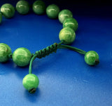Green Emerald Jade Beaded Bracelet Gemstones Charms Bangle Jewelry