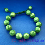 Green Emerald Jade Beaded Bracelet Gemstones Charms Bangle Jewelry