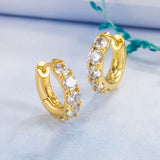 Green Emerald Zircon Round Hoop Earrings For Women