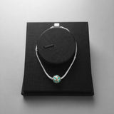 Green Ethnic Charm Beads for Key Necklace Bracelet, Silver