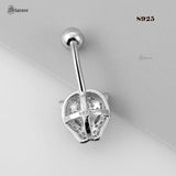 Green Eyes 925 Silver Navel Jewelry Leopard Belly Piercing