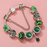Green Tree of Life Love Charm Bracelet Silver Plated Chain Jewelry
