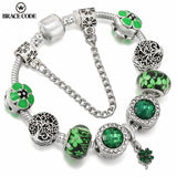 Green Tree of Life Love Charm Bracelet Silver Plated Chain Jewelry