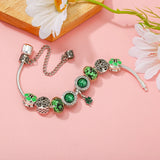 Green Tree of Life Love Charm Bracelet Silver Plated Chain Jewelry