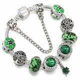 Green Tree of Life Love Charm Bracelet Silver Plated Chain Jewelry