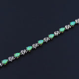 Green Fire Opal Bracelet - Water Drop Shape