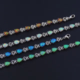 Green Fire Opal Bracelet - Water Drop Shape