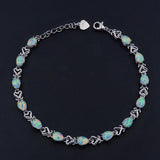 Green Fire Opal Bracelet - Water Drop Shape