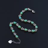 Green Fire Opal Bracelet - Water Drop Shape