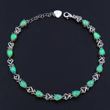 Green Fire Opal Bracelet - Water Drop Shape