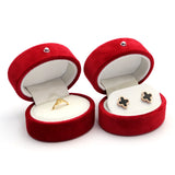 Green Flannel Jewelry Organizer Wedding Ring Box Holder