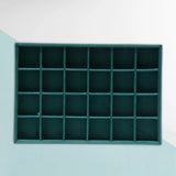 Green Flannel Jewelry Tray Organizer Wood Display Case