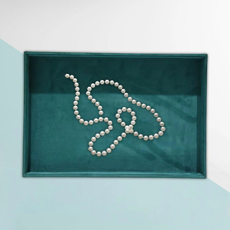 Green Flannel Jewelry Tray Organizer Wood Display Case
