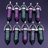 Green Flower Stone Pendant Pendulum Bullet Shape Charms