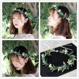 Green Flowers Crown Wedding Headpieces Bride Hair Vine