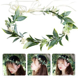 Green Flowers Crown Wedding Headpieces Bride Hair Vine