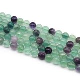 Green Fluorite Stone Beads Round Loose Space Beads Jewelry Making DIY