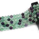Green Fluorite Stone Beads Round Loose Space Beads Jewelry Making DIY