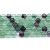 Green Fluorite Stone Beads Round Loose Space Beads Jewelry Making DIY