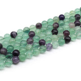 Green Fluorite Stone Beads Round Loose Space Beads Jewelry Making DIY