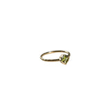 Green Gem Peridot Ring for Women Adjustable Charm Silver Jewelry