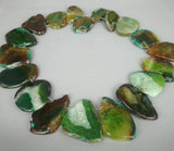Green Gems Stone Slice Necklace Point Pendant