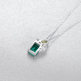 925 Silver Tanzanite Emerald Necklace Cross Car Flower Chain Fine Jewelry