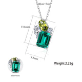 925 Silver Tanzanite Emerald Necklace Cross Car Flower Chain Fine Jewelry