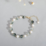 Green Ghost Freshwater Pearl Bracelet Crystal Couple Girlfriend Birthday Gift